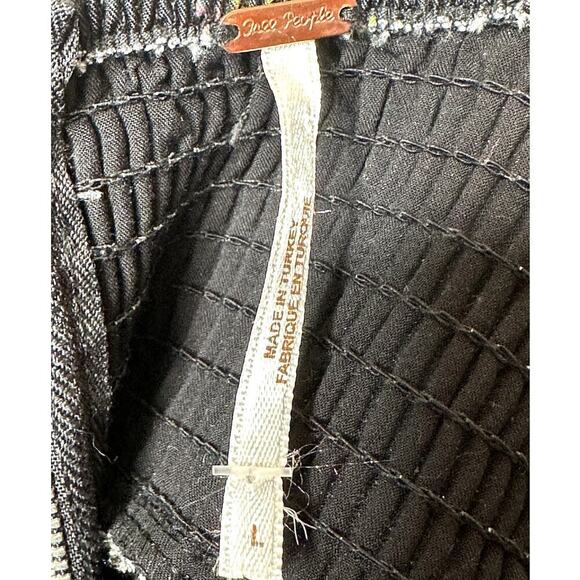 Free People Black Floral Print Spaghetti Strap Bubble Mini Dress Women's L NWT - Picture 6 of 8